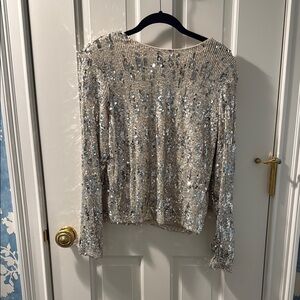Silver Sequin Women's Top